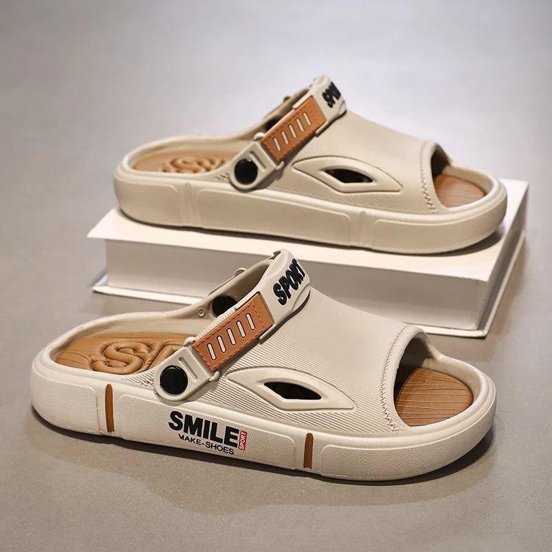 凉拖鞋男款夏季防滑防臭软底开车拖鞋两穿户外休闲沙滩凉鞋男防水