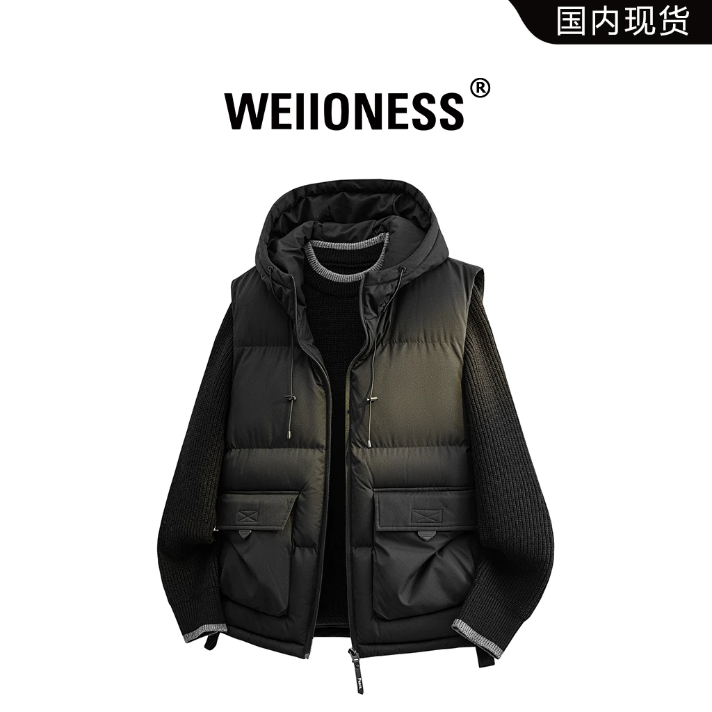 WEIIONESS轻奢潮流棉衣马甲男士秋冬时尚保暖高级感外套轻奢男装