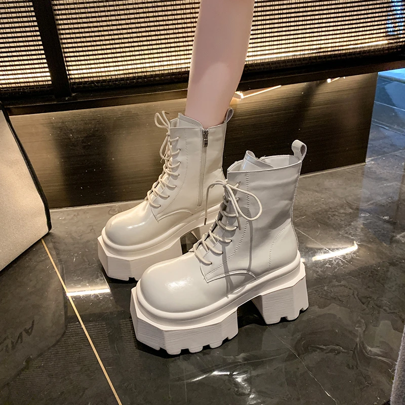 真皮美拉德马丁靴女2025新款爆款春秋单靴复古英伦风增高厚底短靴