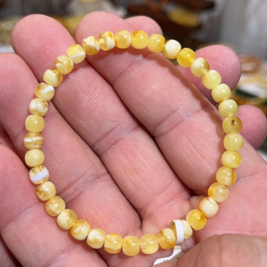 蜜蜡未镶嵌手链微瑕00005.5mm