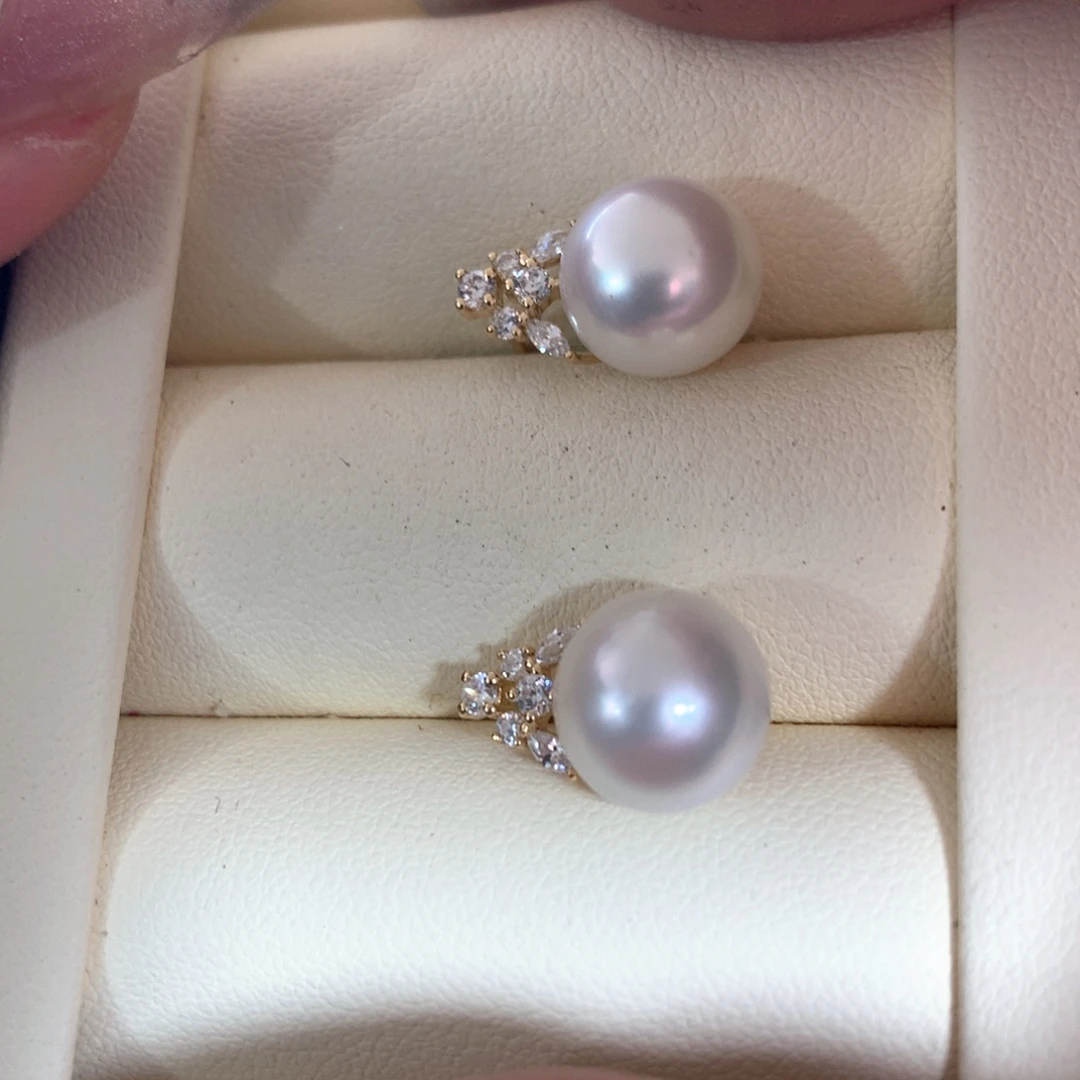 海水珍珠耳饰18K金镶嵌