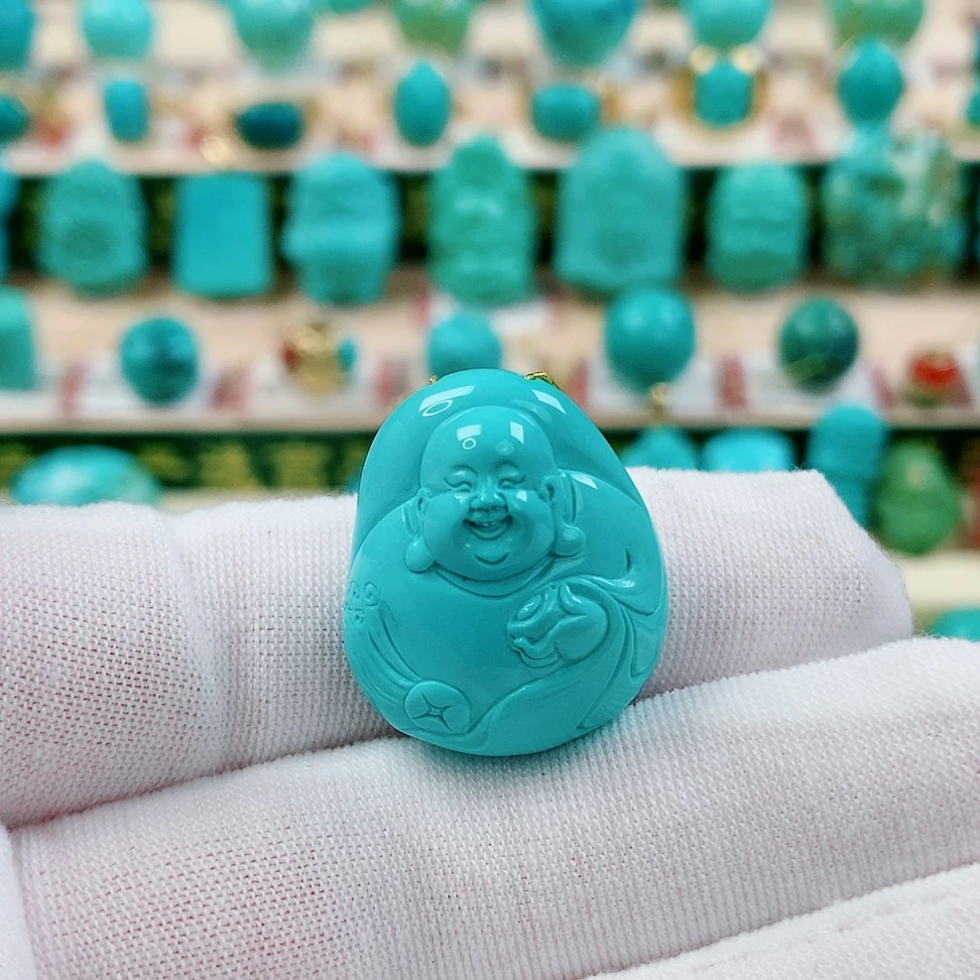 绿松石未镶嵌弥勒佛