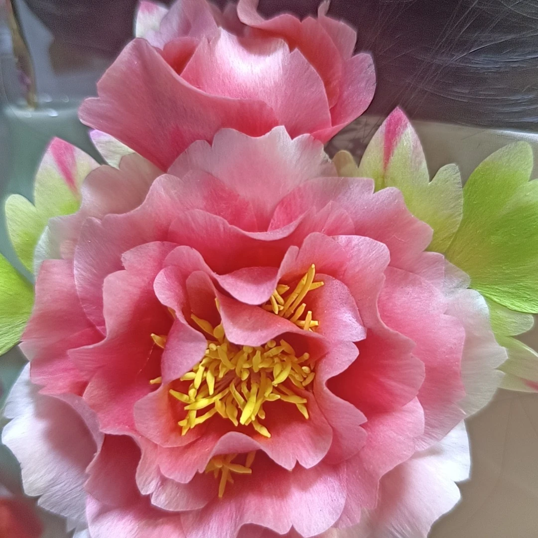 非遗绒花牡丹花，手工作品，默认微瑕不退不换，非偏包邮，介意者勿拍