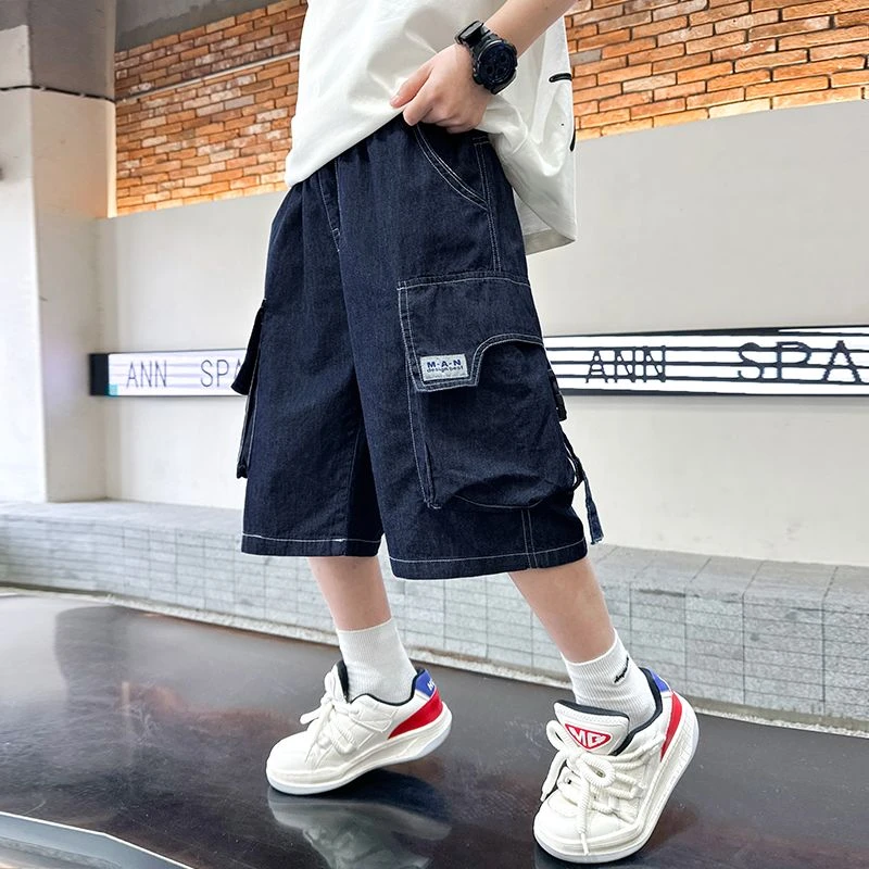 男童牛仔裤夏季短裤2025新款夏装裤子中大童儿童男孩薄款七分裤潮