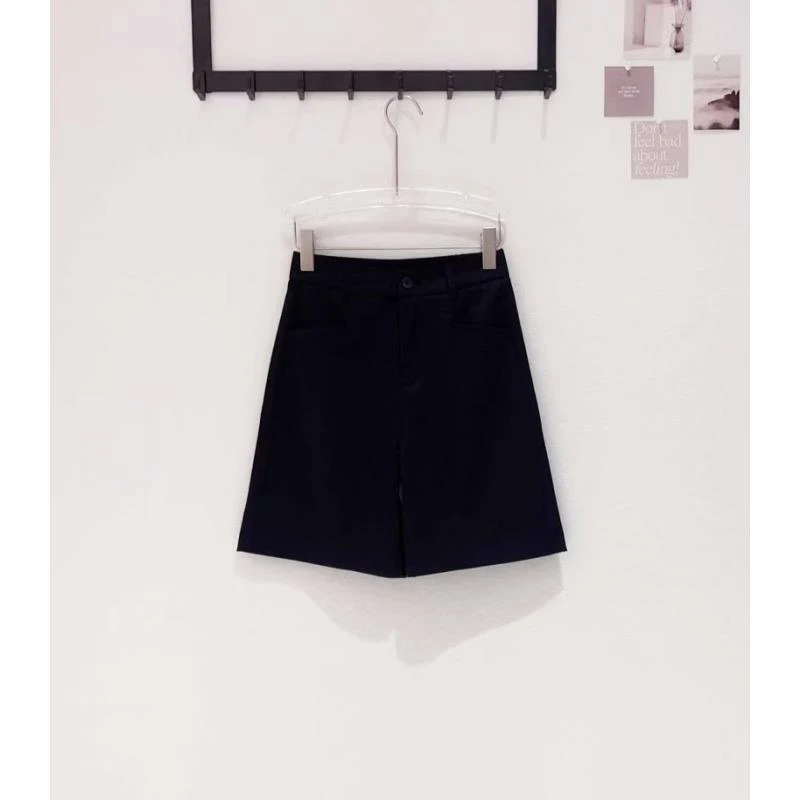 DY 7380西装阔腿短裤女薄款五分宽松休闲短裤