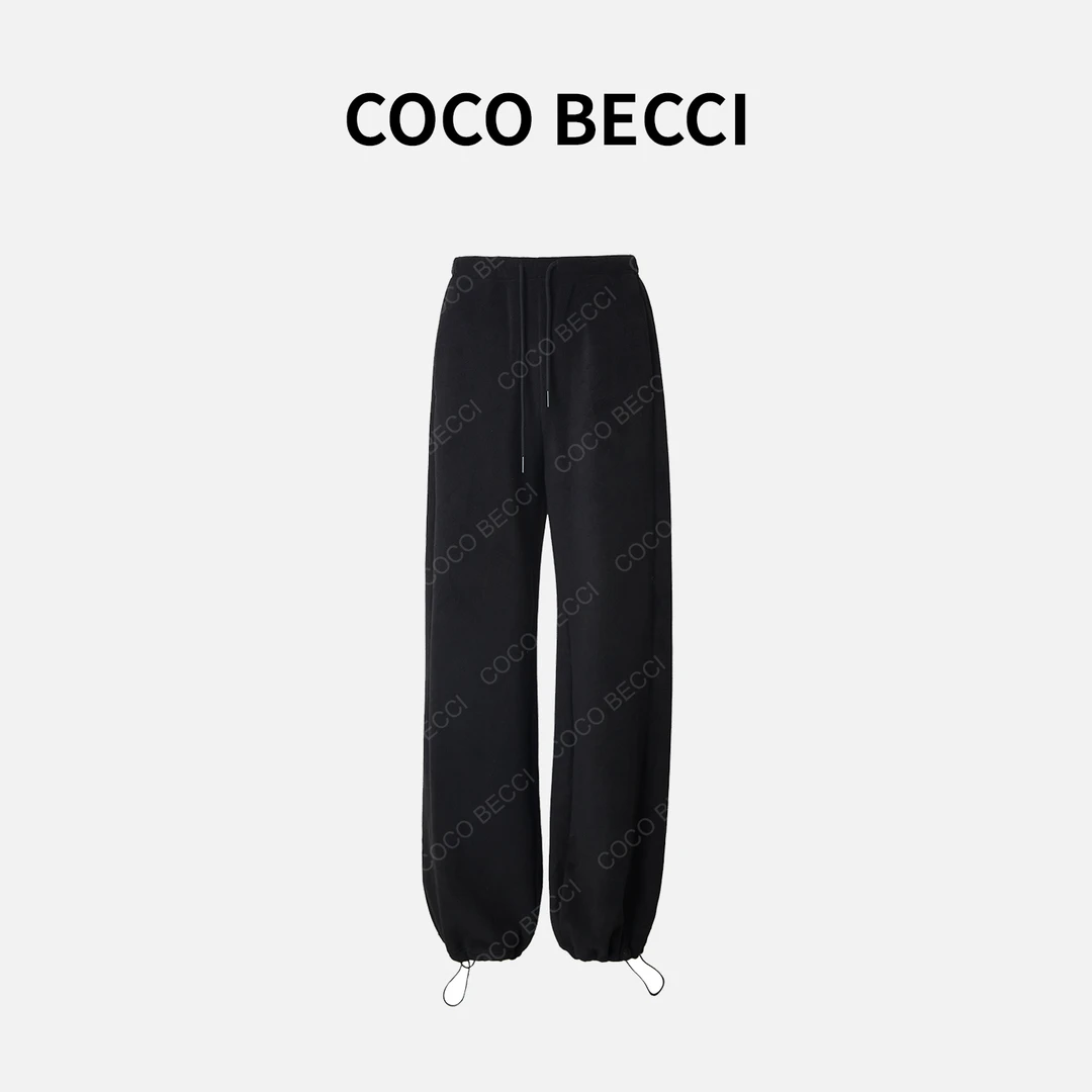 【过冬神裤】COCO BECCI时尚加厚绒阔腿休闲裤YT24YW610014