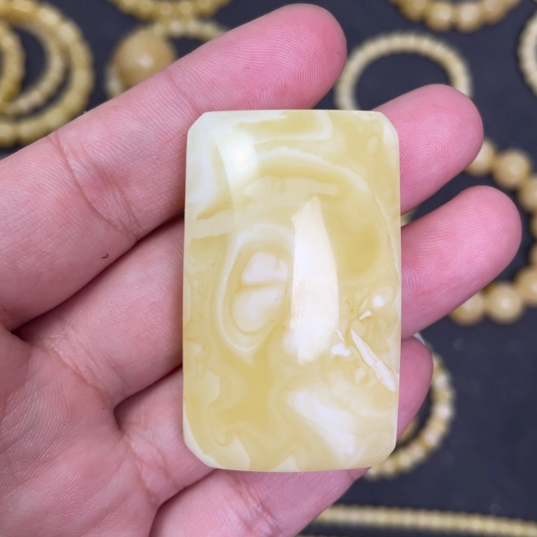 蜜蜡未镶嵌裸石蜜蜡平安无事牌18.8g