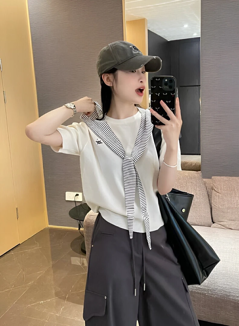 53090 夏季冰凉感 百搭（带帽子披肩）针织短袖