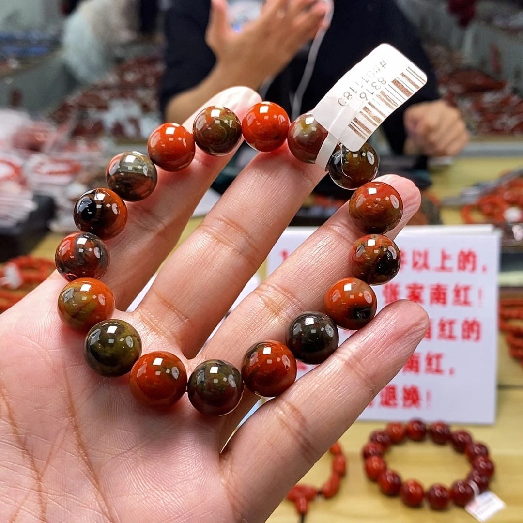 南红玛瑙12.5mm（多样性发一）原矿未镶嵌军*