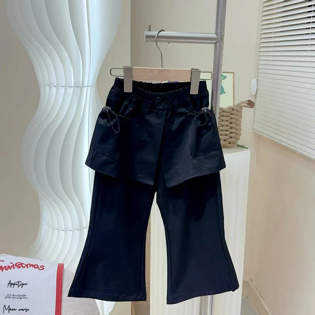 251018 女童春季韩版棉质休闲假两件洋气百搭休闲长裤