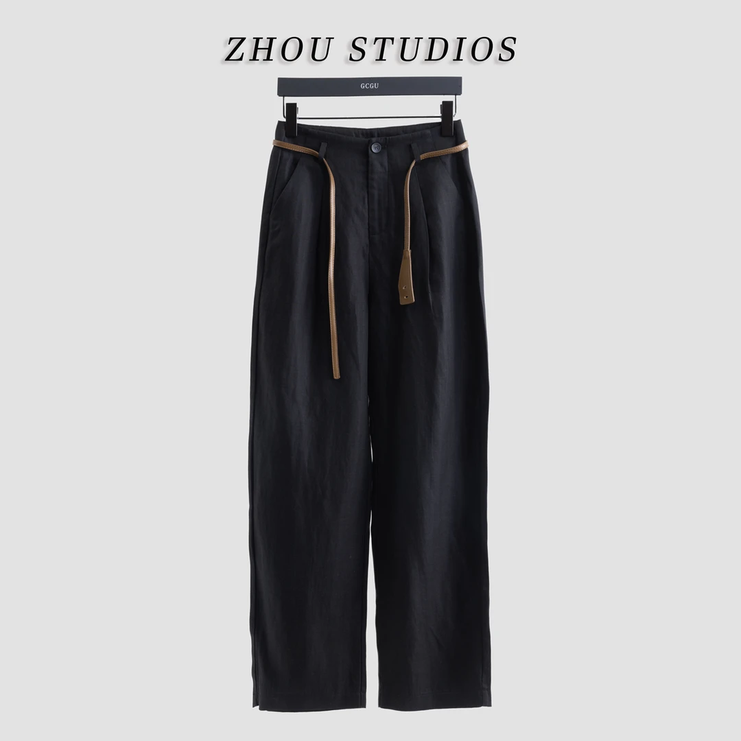 黑色设计感小众百搭裤子-15658