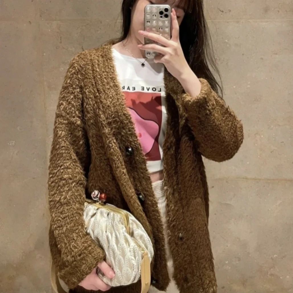 99新 MaxMara 焦糖色针织开衫外套/S码/C01437