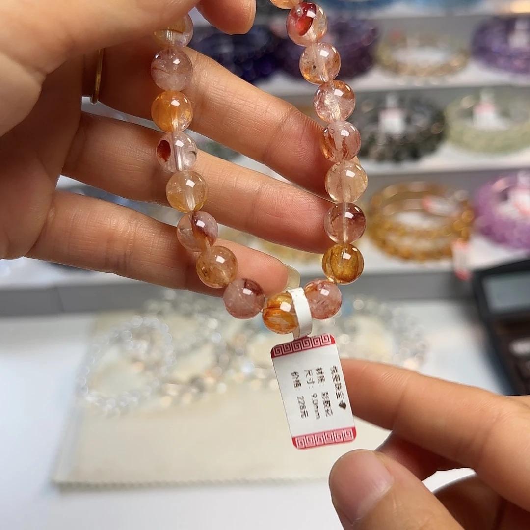 清***:未镶嵌手链水晶彩胶花9mm