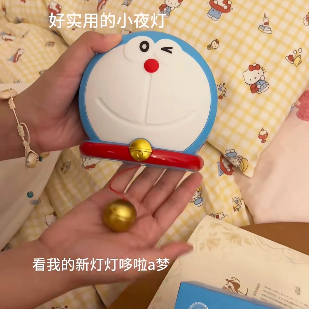 声控式蓝胖子硅胶拍拍小夜灯卧室床头氛围房间装饰叮当猫女生伴睡