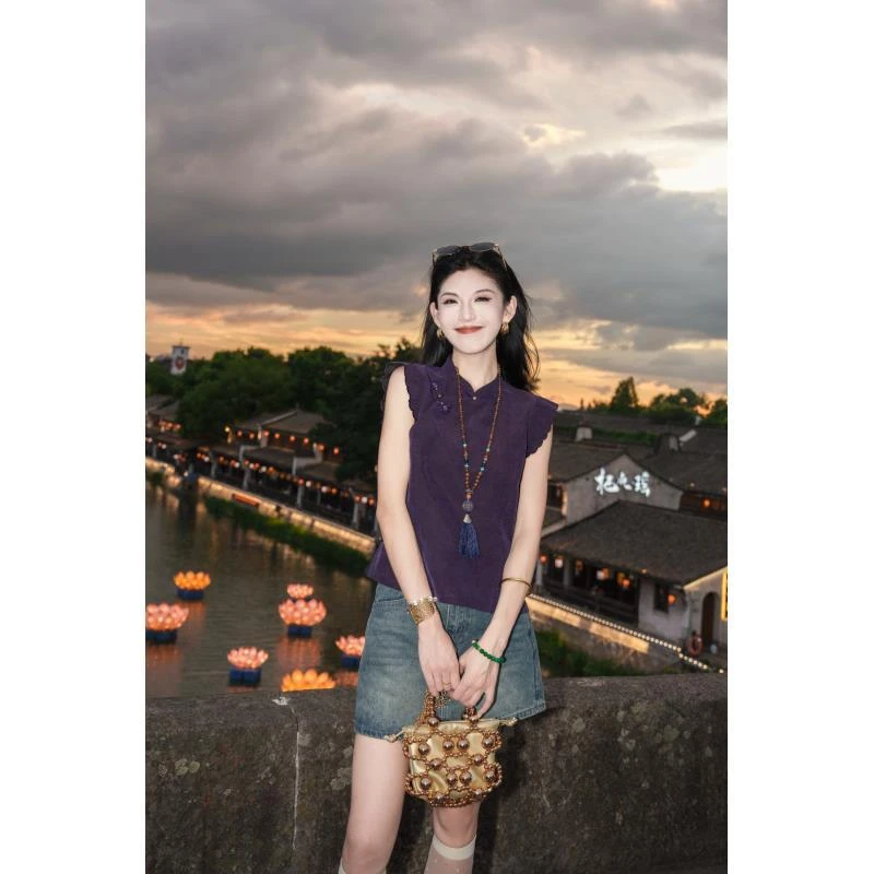 【鸿运】新中式国风高定桑蚕丝香云纱红云纱龟纹上衣LYGSY1161