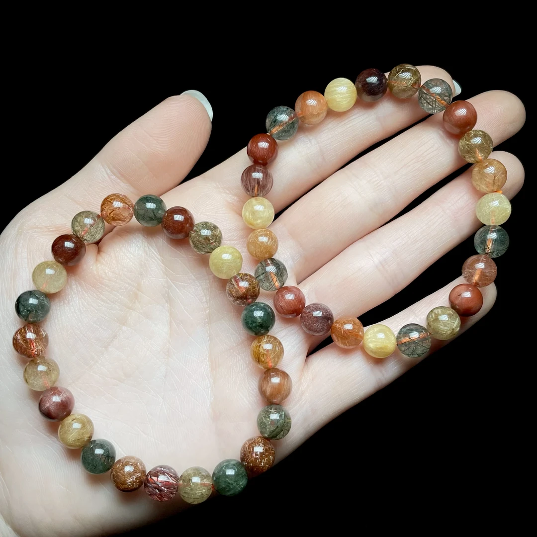 【云上叙】13 V11096-彩发晶多宝手串-多样性发一件-7mm+（东哥）