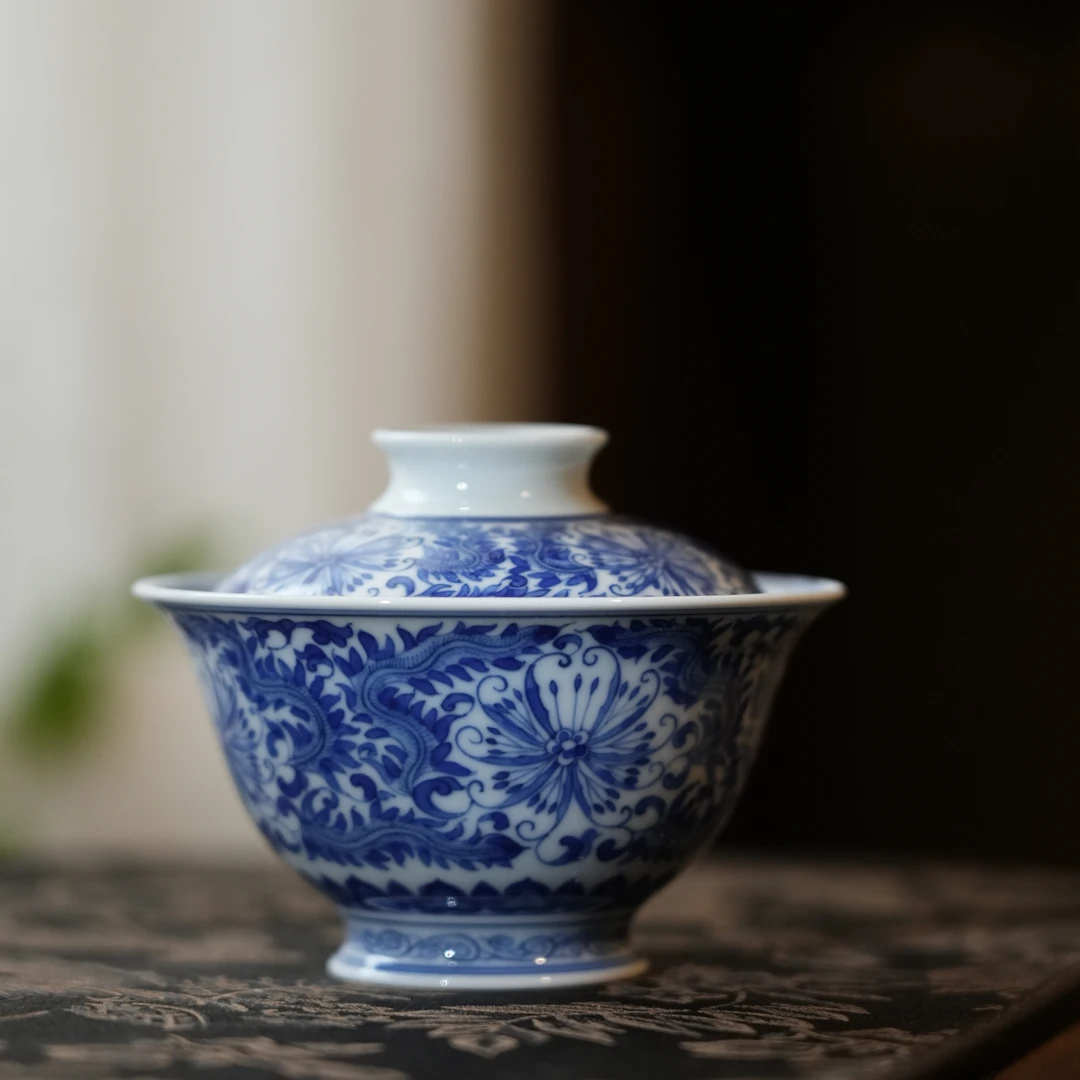 【雲梦】月造见物-凤尾莲盖碗(YZJW00221)