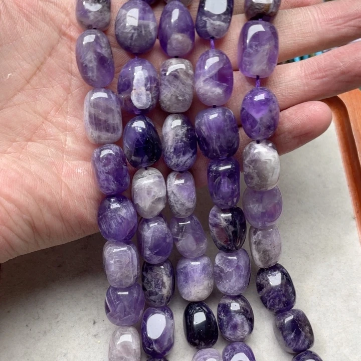玛瑙/玉髓合金珠宝半成品一条12x18mm紫水晶