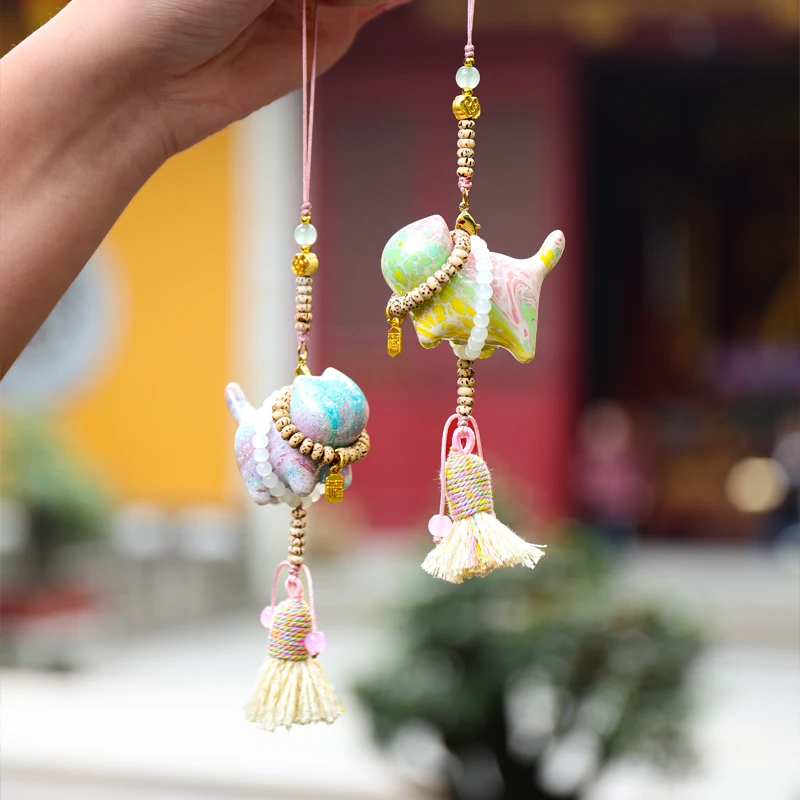 【菩菩双圈挂件款&才才猫】中号猫咪 杭州景区大漆哈基米 车挂件