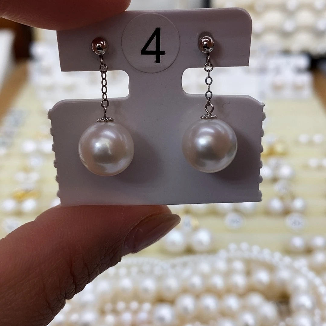 淡水珍珠耳饰18K金镶嵌