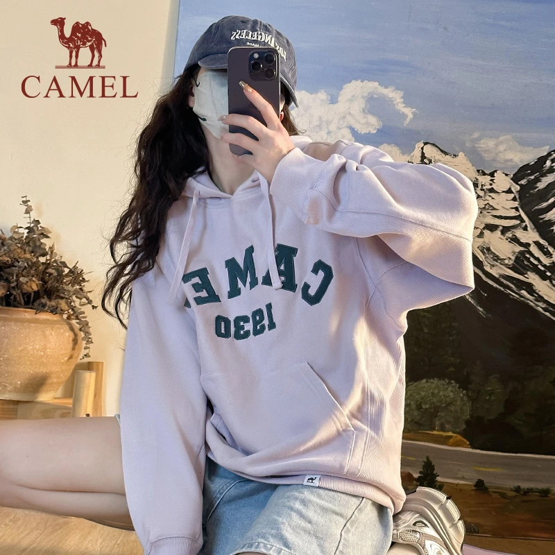 【老宋专属】骆驼卫衣男新款复古美式连帽运动上衣女C33CAUL050B