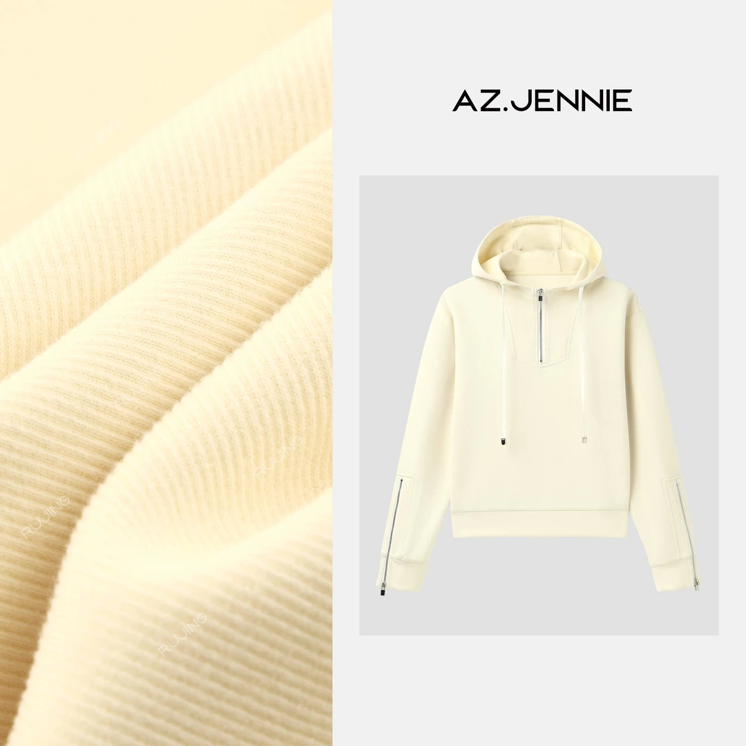 RUJING丨顶奢 半拉链连帽休闲卫衣-JM2022