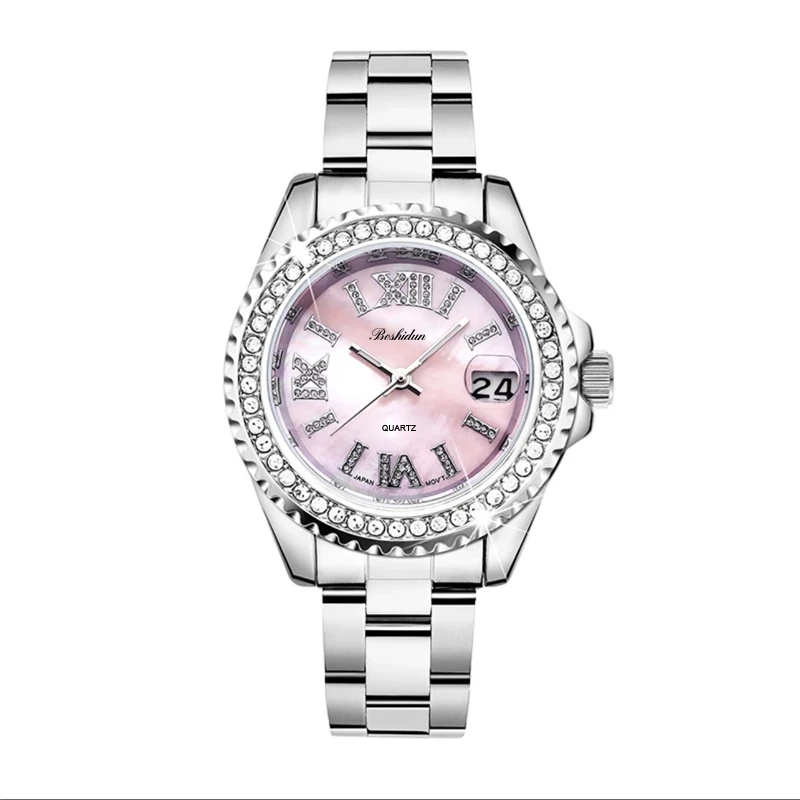 时尚轻奢深海樱花粉贝母女神款夜光防水女表8141L专属