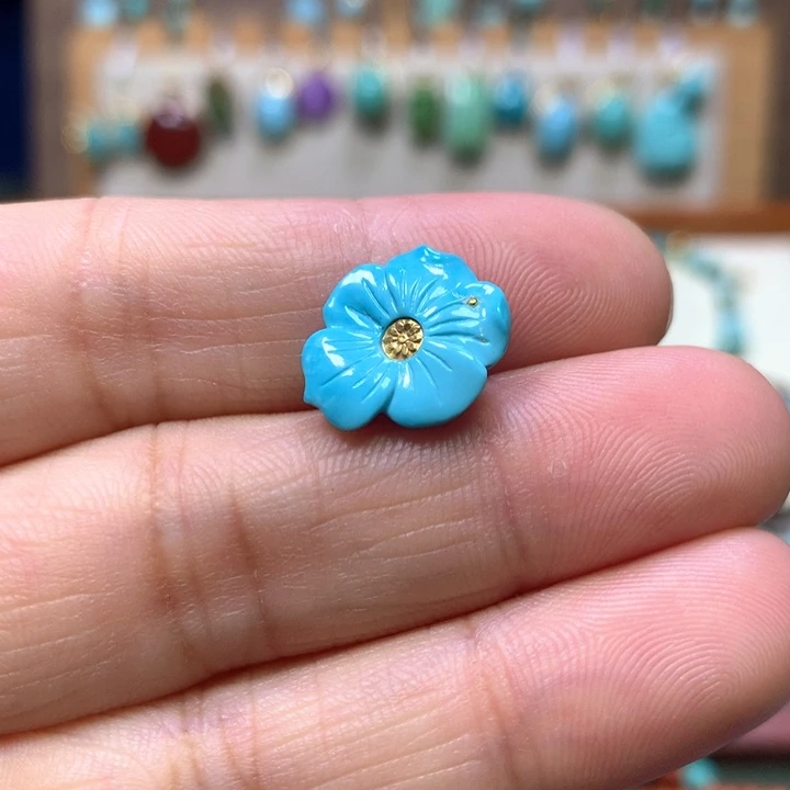 绿松石未镶嵌卡子