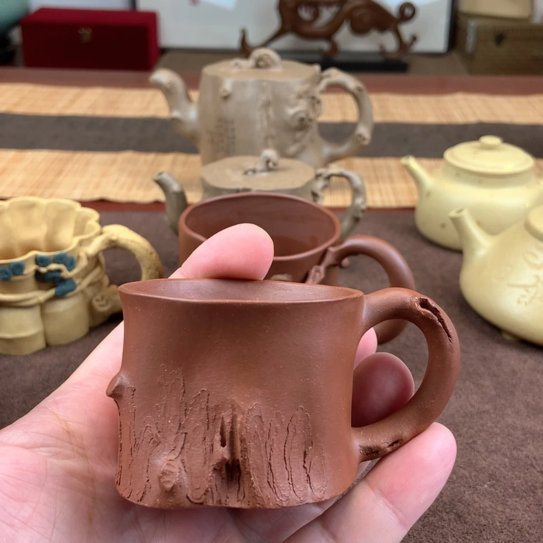 茶壶紫砂红皮龙小杯