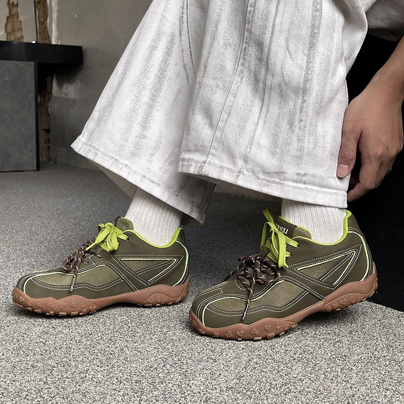 BUPAULI复古德训鞋潮鞋隐形增高约5公分时尚休闲鞋情侣款户外鞋