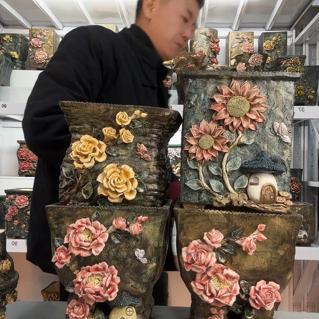 红陶z**儿青默花器花盆