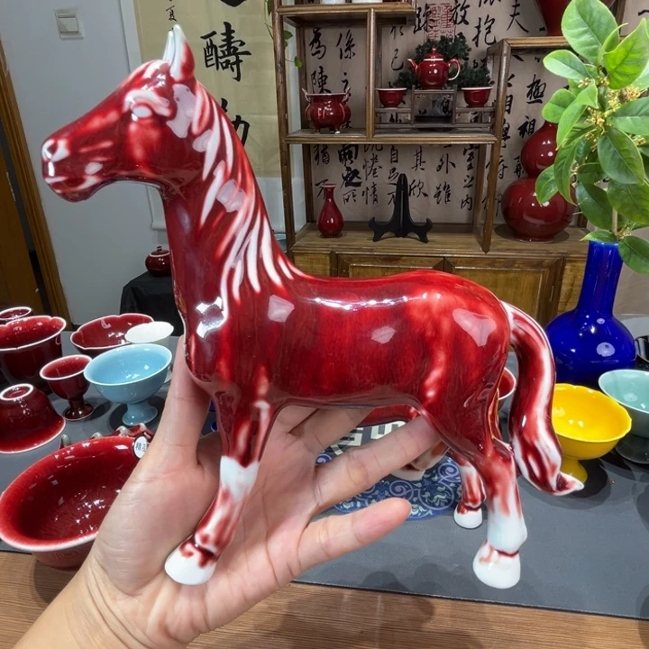 平***乐景德镇浅行窑马摆件