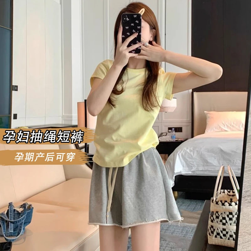 孕妇短裤夏季外穿宽松时尚阔腿裤女夏休闲运动裤夏天潮妈显瘦中裤