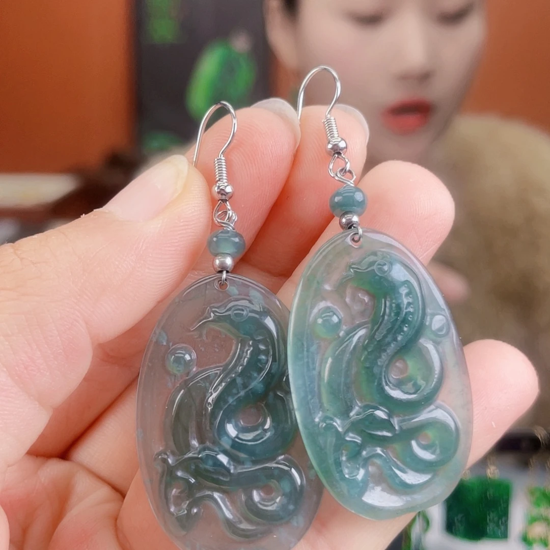 翡翠未镶嵌耳饰饰品