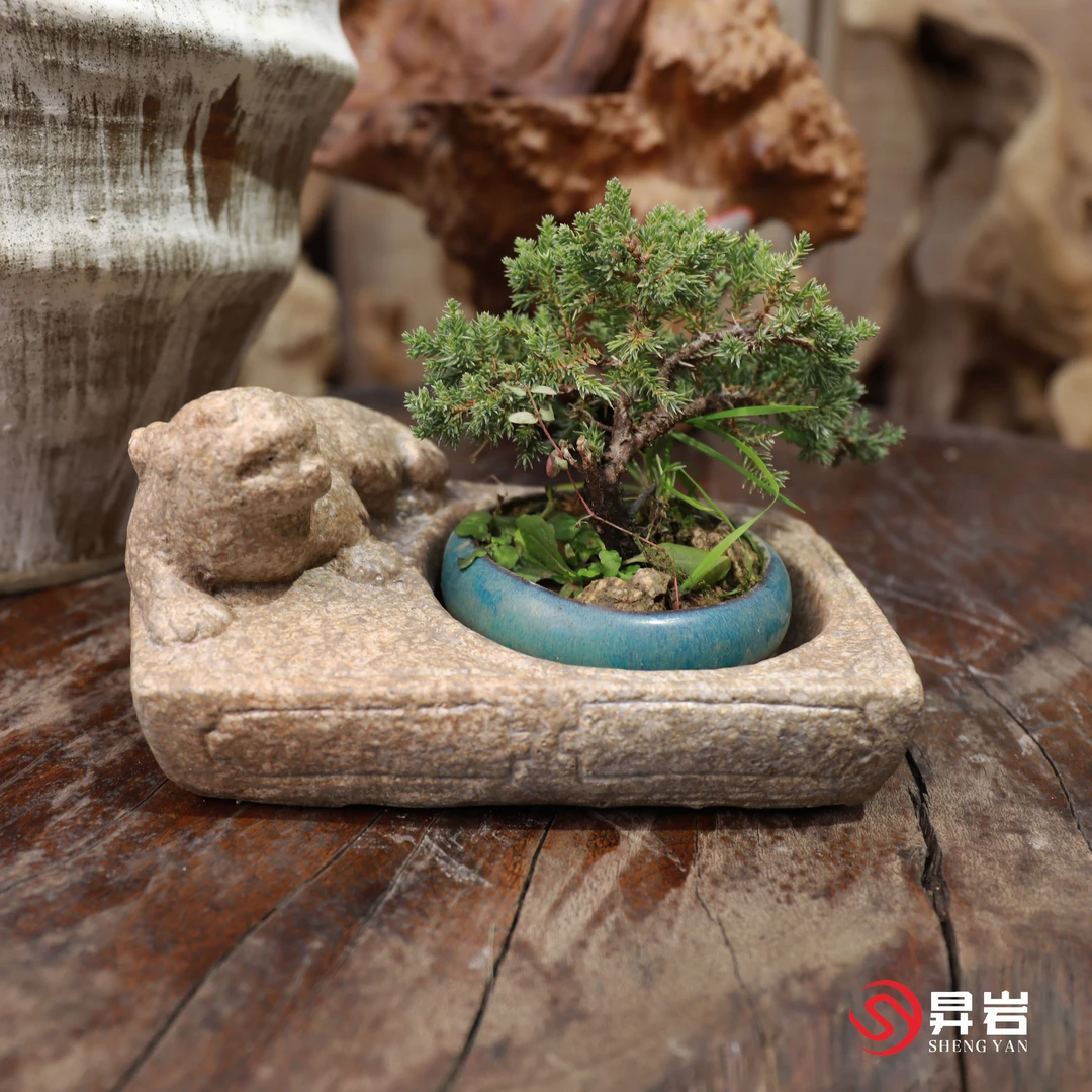 昇岩新中式复古花器家用茶桌摆件茶室手工创意