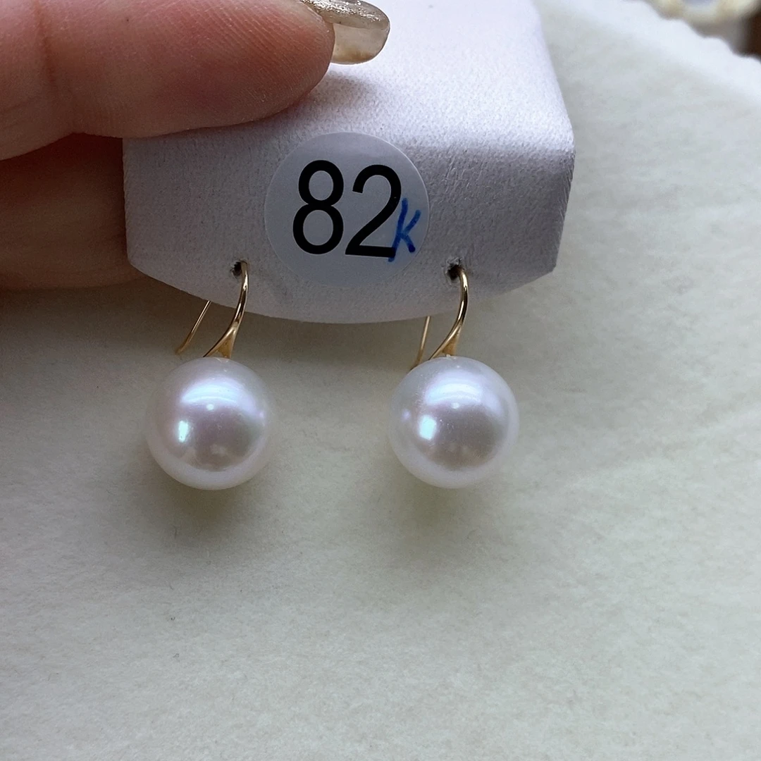 18K金镶嵌淡水珍珠耳饰