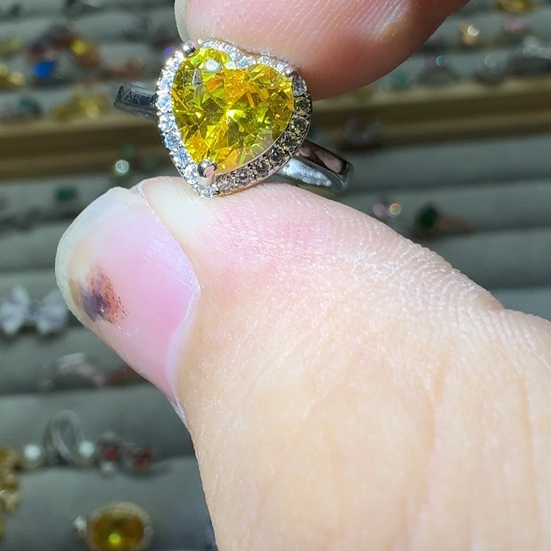 托帕石戒指银S925镶嵌