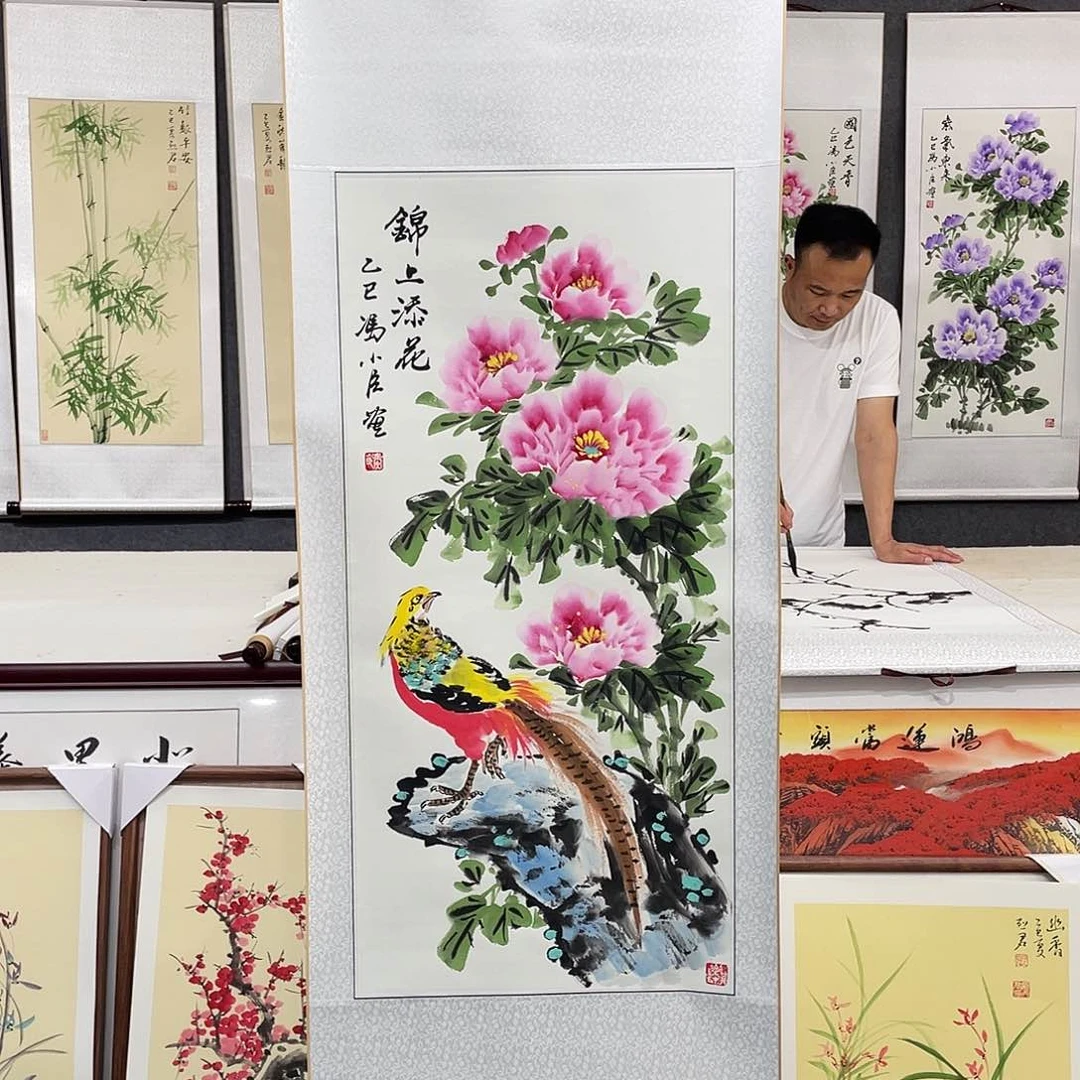 国画手绘手写作品