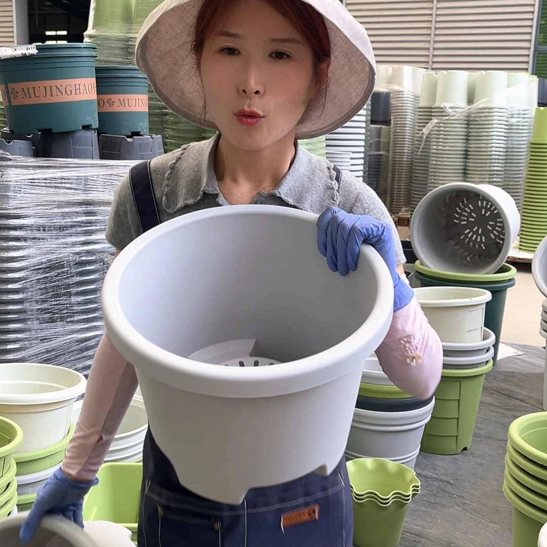 球根盆4#灰白色5个无托