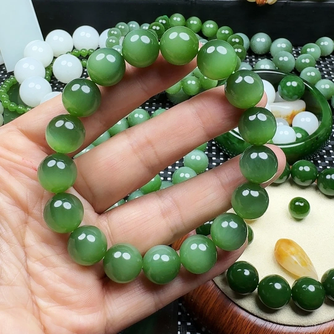 【闪购商品】未镶嵌手链和田玉（碧玉）猫眼12