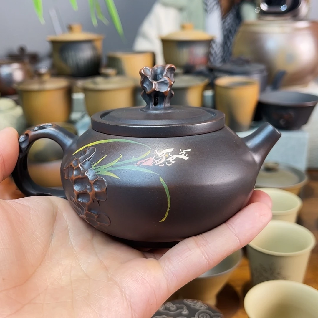 紫陶茶壶红泥还原烧
