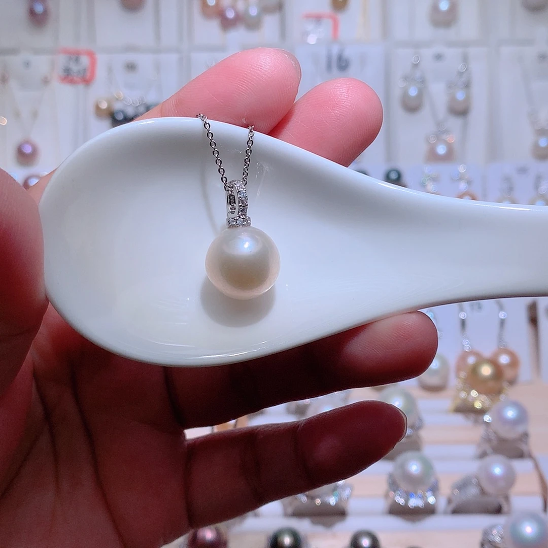 吊坠(赠链)银S925镶嵌淡水珍珠CC13.2mm