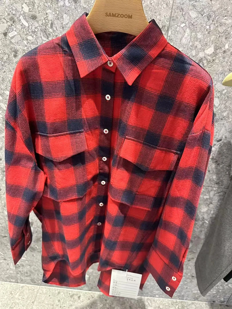 奢牌同源面料经典格子衬衫18062