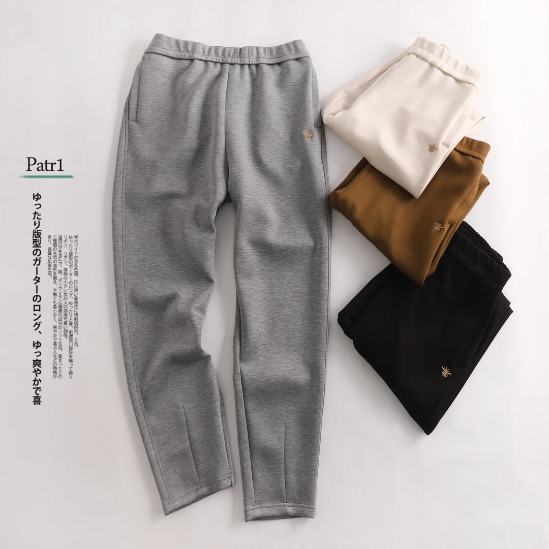 铜氨丝刺绣休闲裤8837-XSC