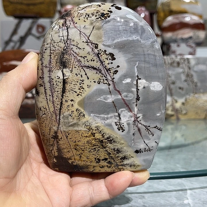 广西石椰**韵国画石摆件