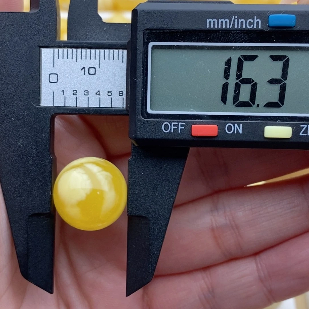 冷***)未镶嵌蜜蜡裸石蜜蜡圆珠