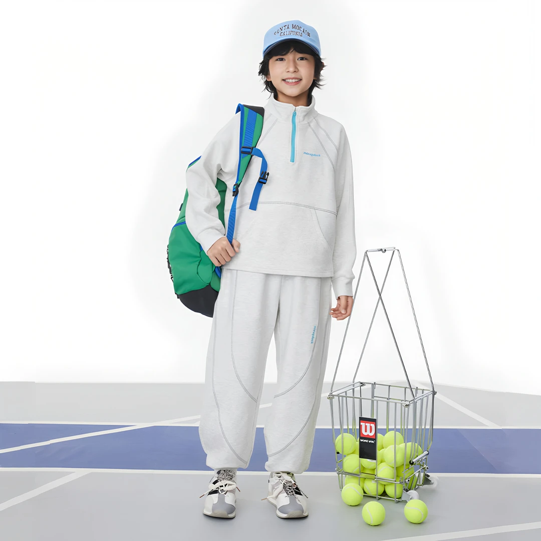 【MIEVE DUCK】春季新款儿童运动空气层棉套装男童时尚休闲12695