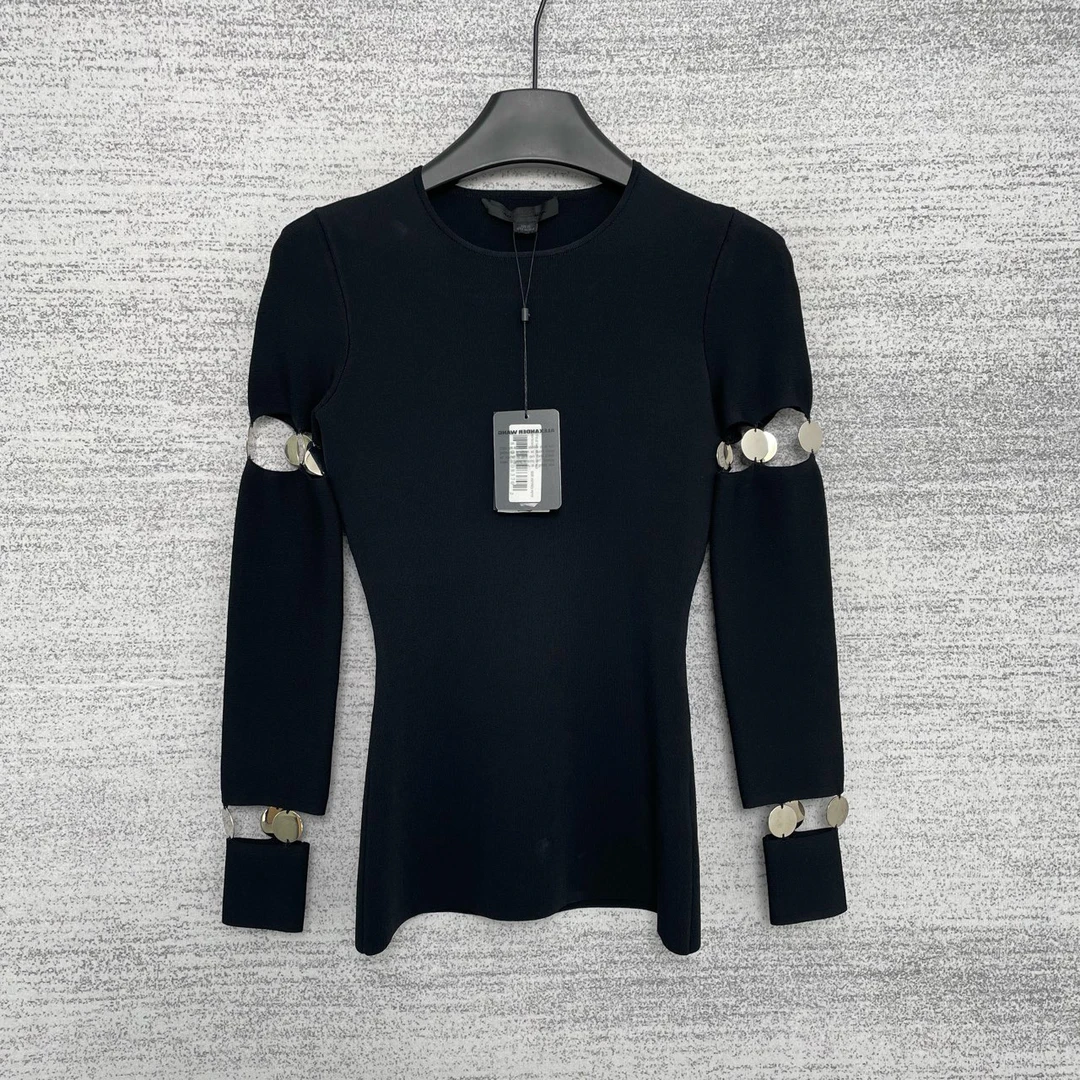 未使用 maje D500795/亚历山大王/大王钱币系列长袖T恤/XS码