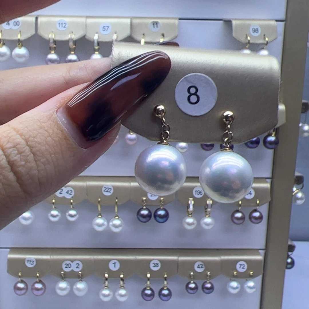 淡水珍珠耳饰银S925镶嵌