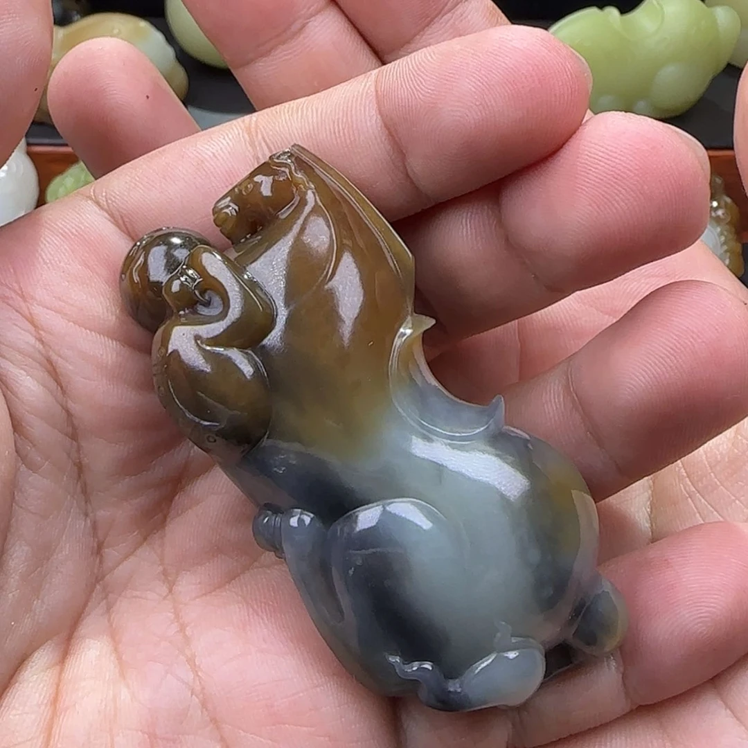 【闪购商品】唐三彩马到成功未镶嵌定制和田玉铁*